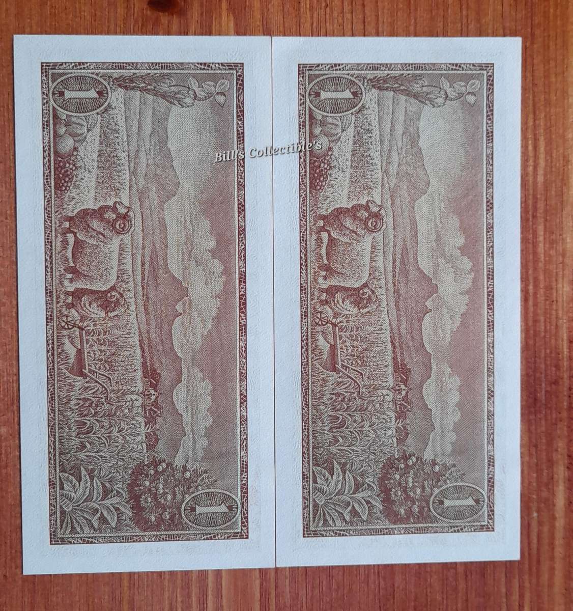 Great Condition South African TW de Jongh R1 Banknotes in Sequence.