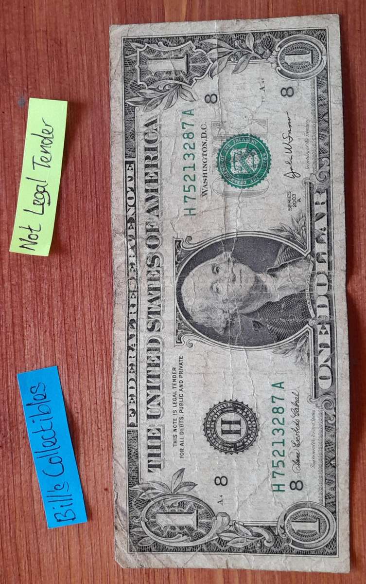 2003 American 1 Dollar Banknote .