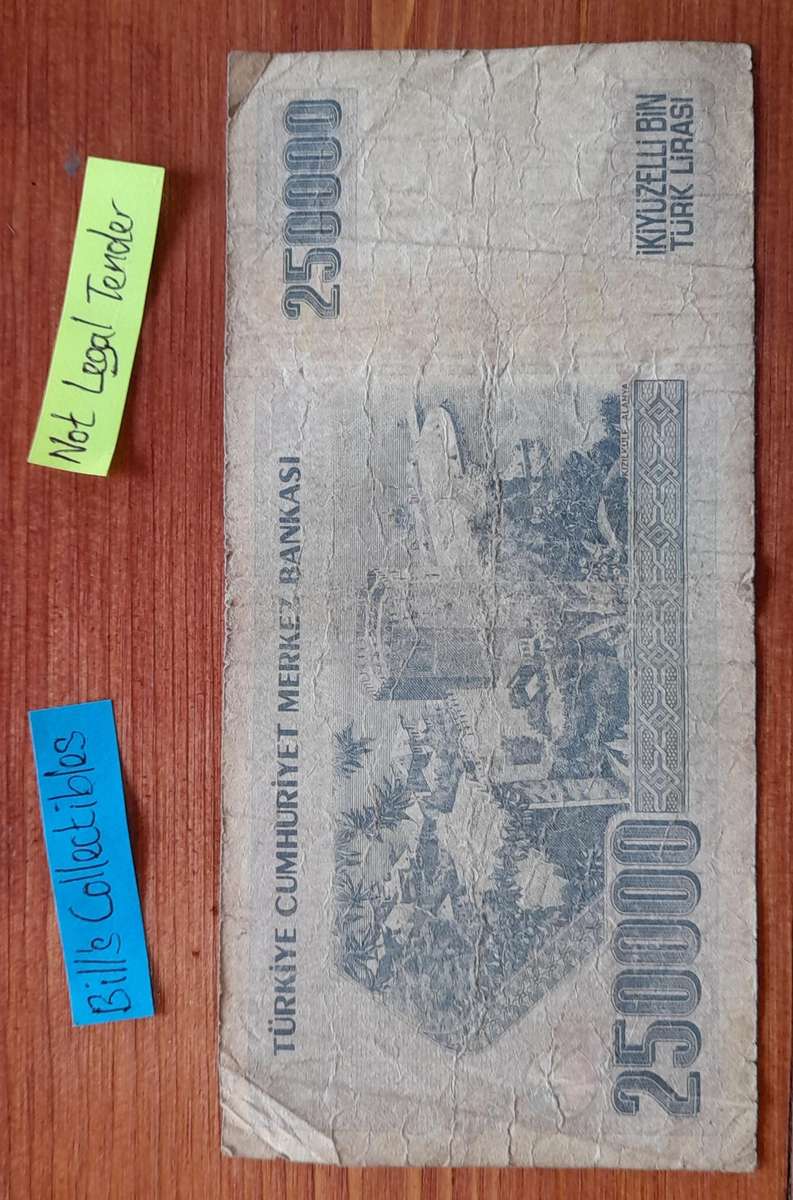 250000 Turkish Lira Banknote .