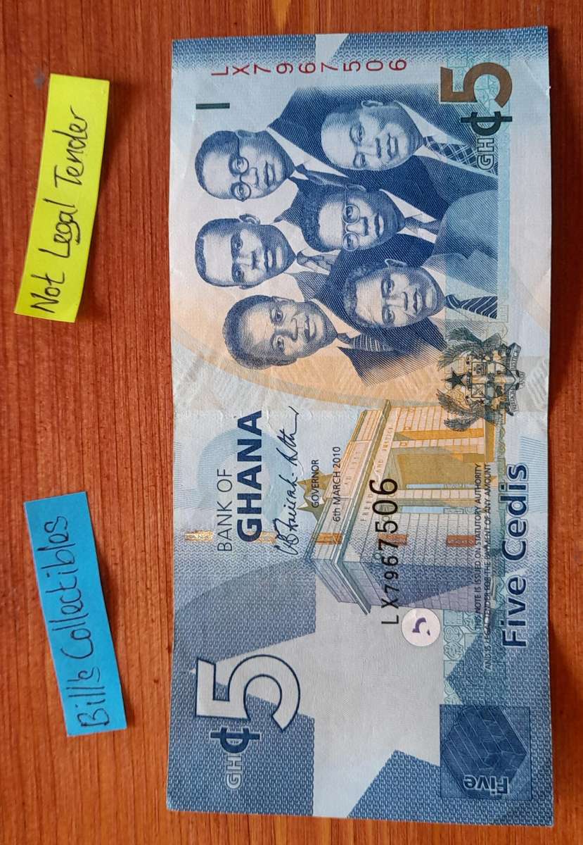 Ghana 5 Cedis Banknote .