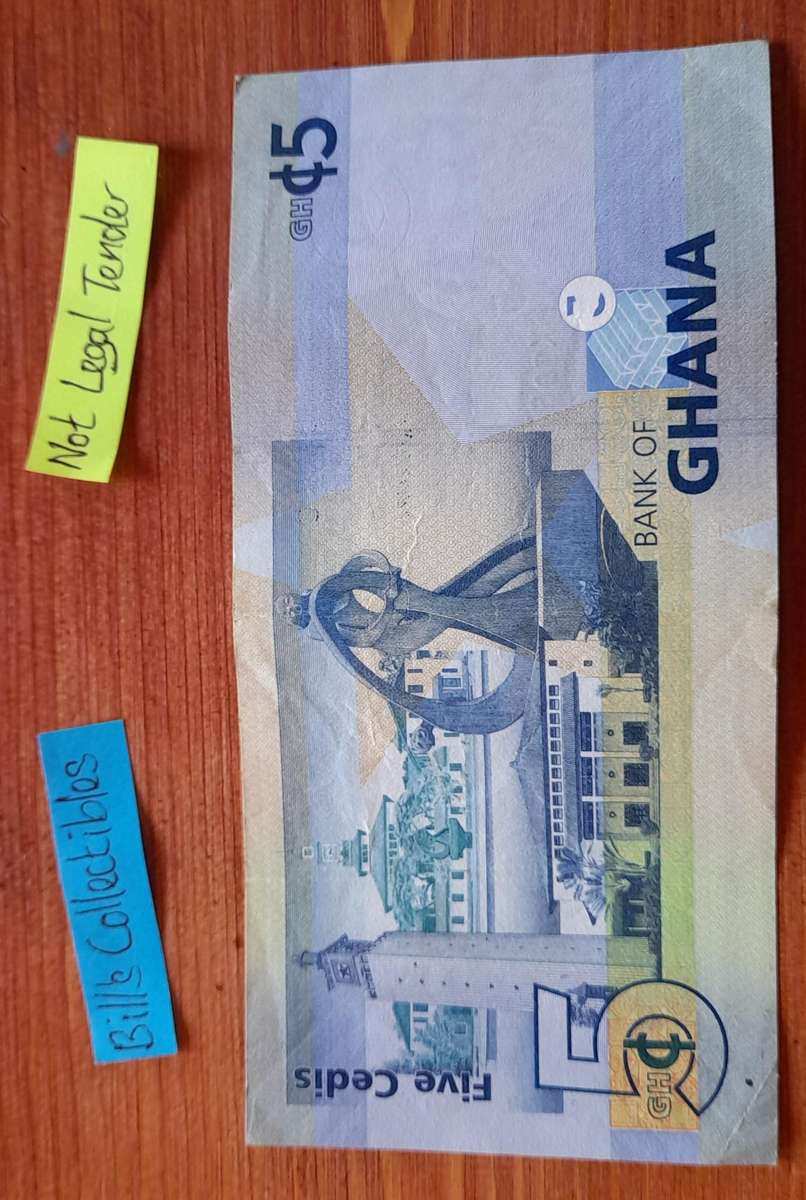 Ghana 5 Cedis Banknote .