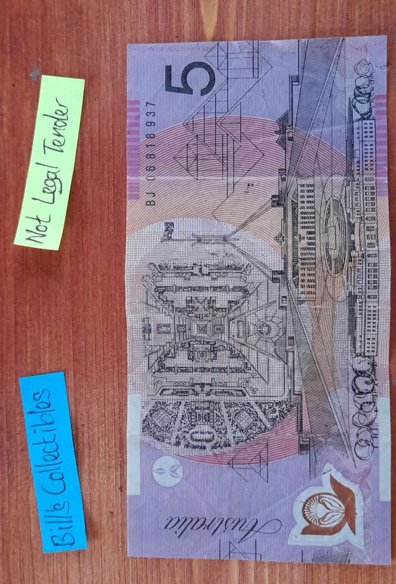 Australia 5 Dollar Banknote.