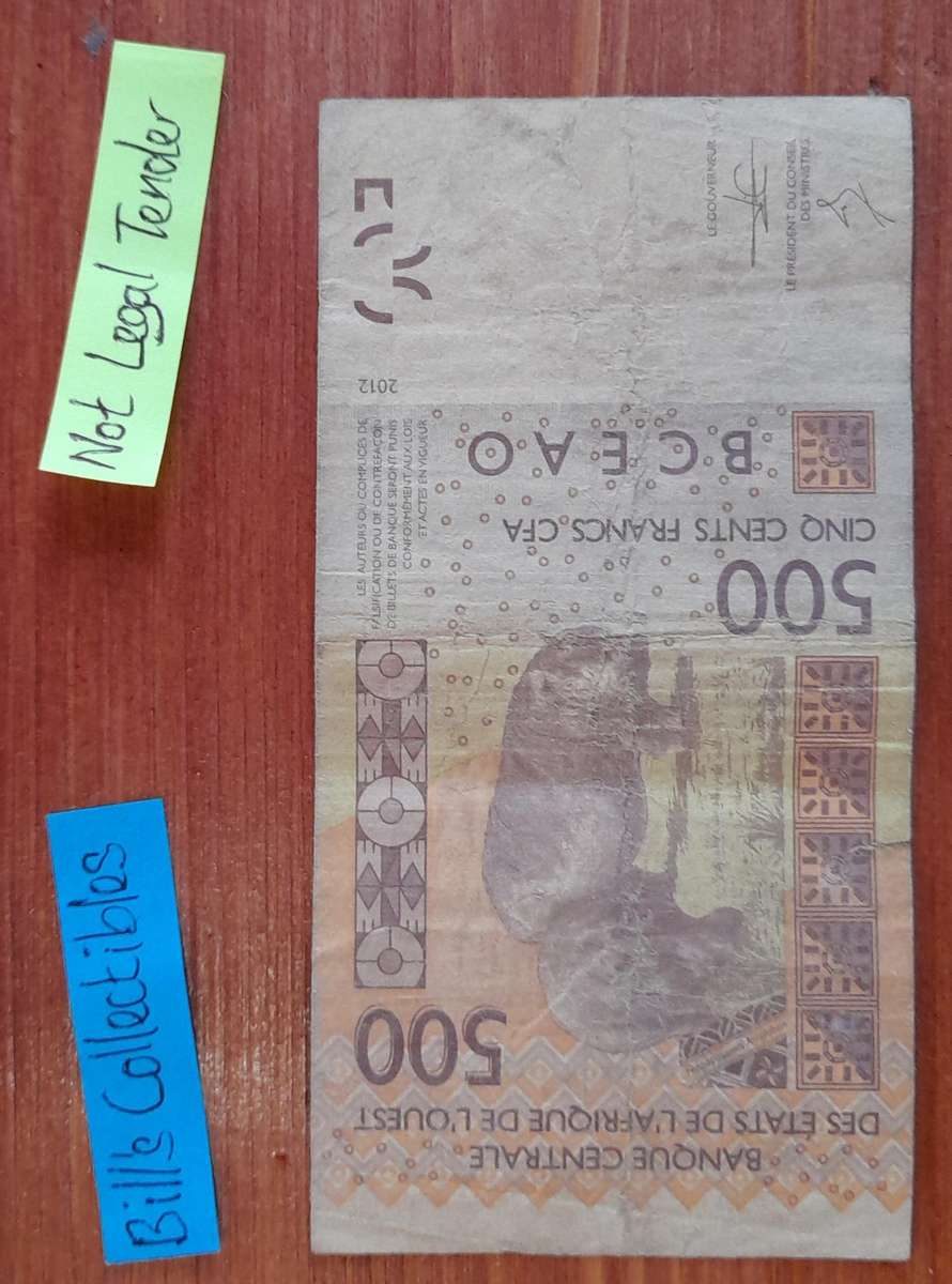 Senegal 500 Francs Banknote.