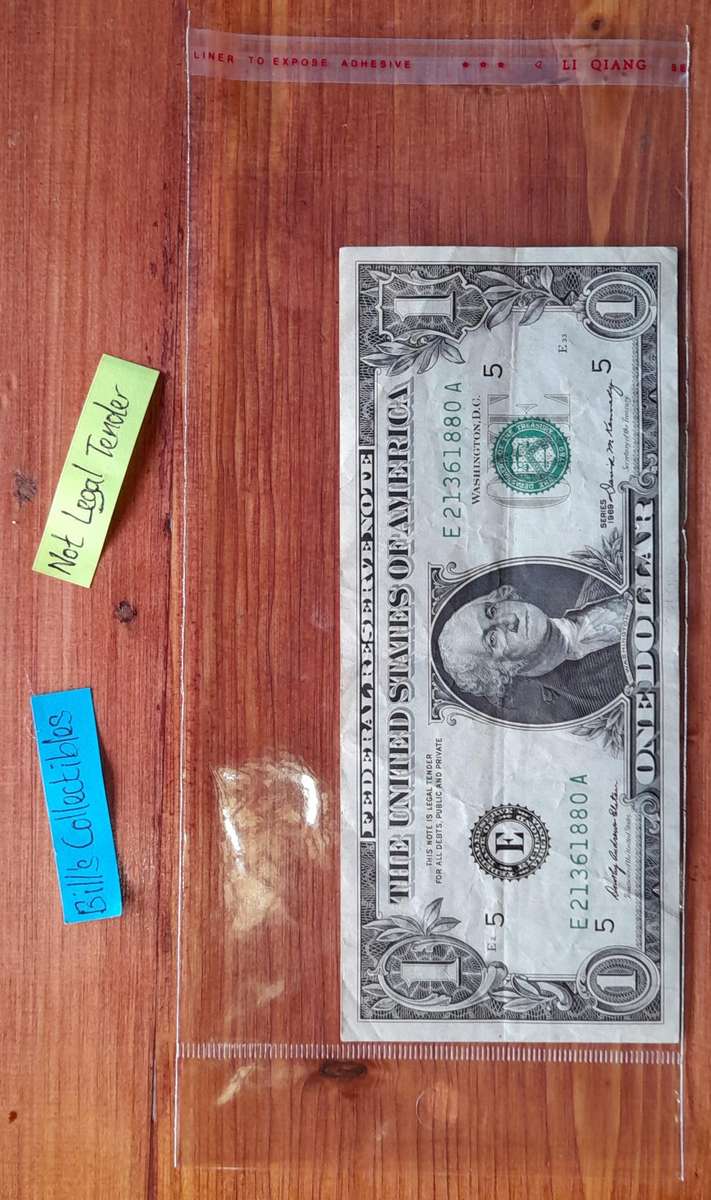 1969 American 1 Dollar Banknote .