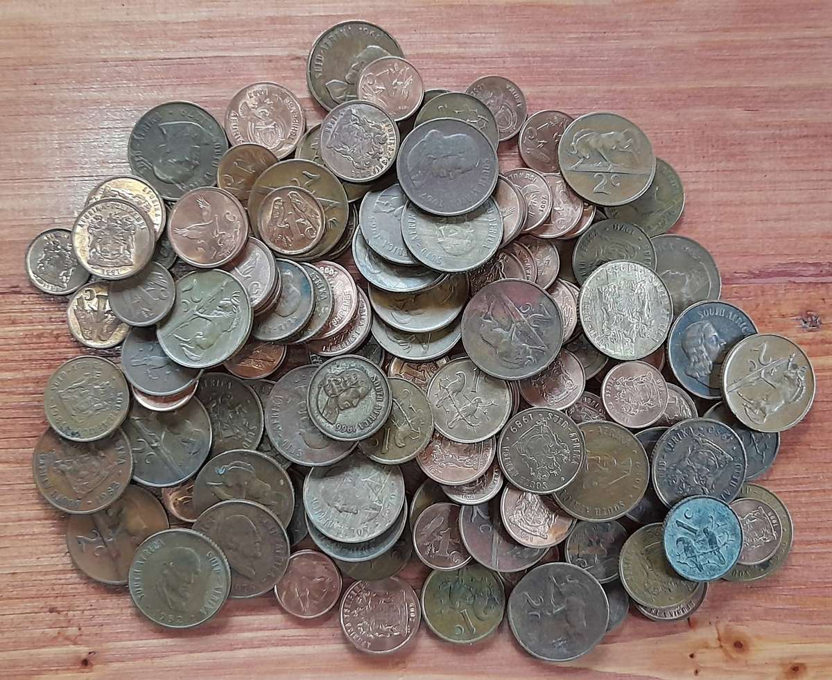 125 Mix South African 1Cent and 2Cent Coins