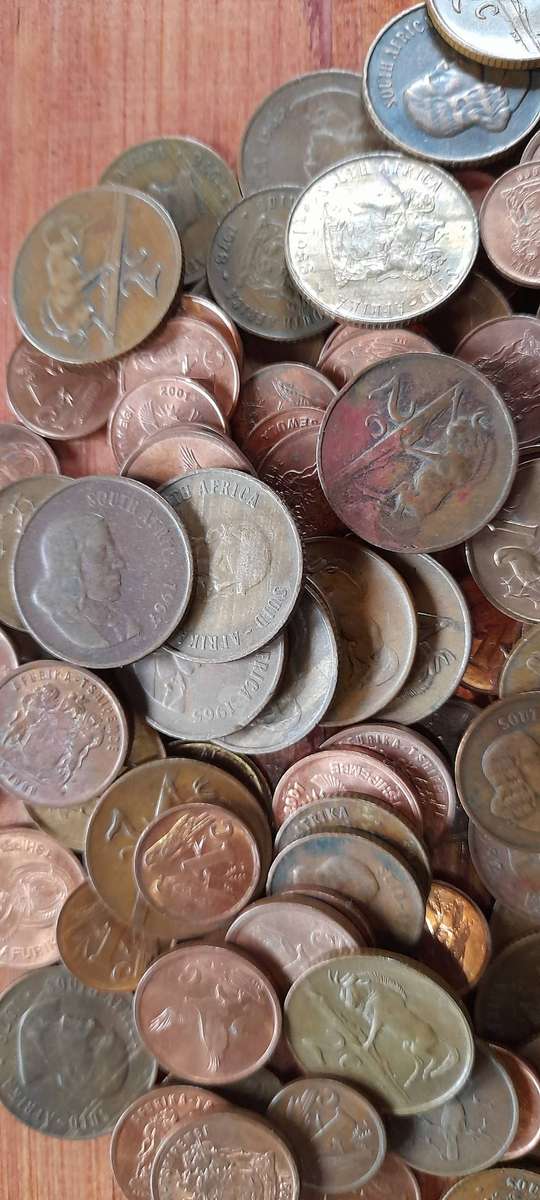 125 Mix South African 1Cent and 2Cent Coins