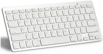 Wireless Keyboard - White & Silver Bluetooth Keyboard - Slim Mini Keyboards