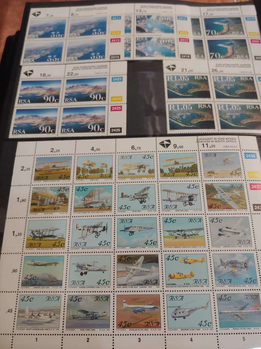 STAMP ALBUM WITH RSA STAMPS DATES FROM 1983 TO 1993