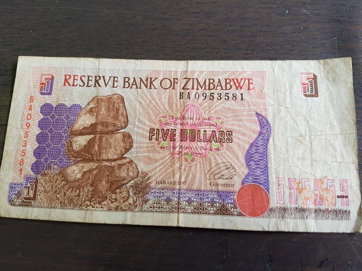 Zimbabwe Five Dollars Harare 1997