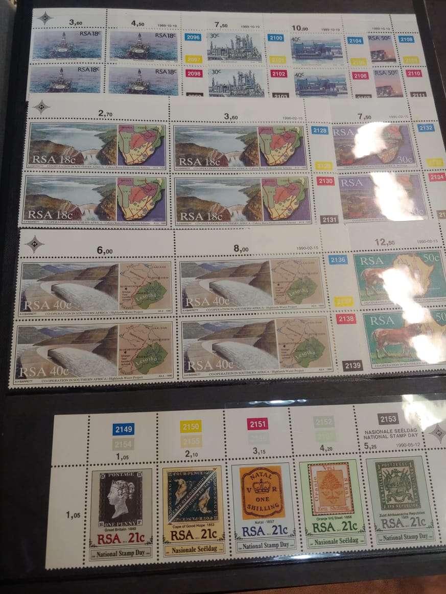 STAMP ALBUM WITH RSA STAMPS DATES FROM 1983 TO 1993