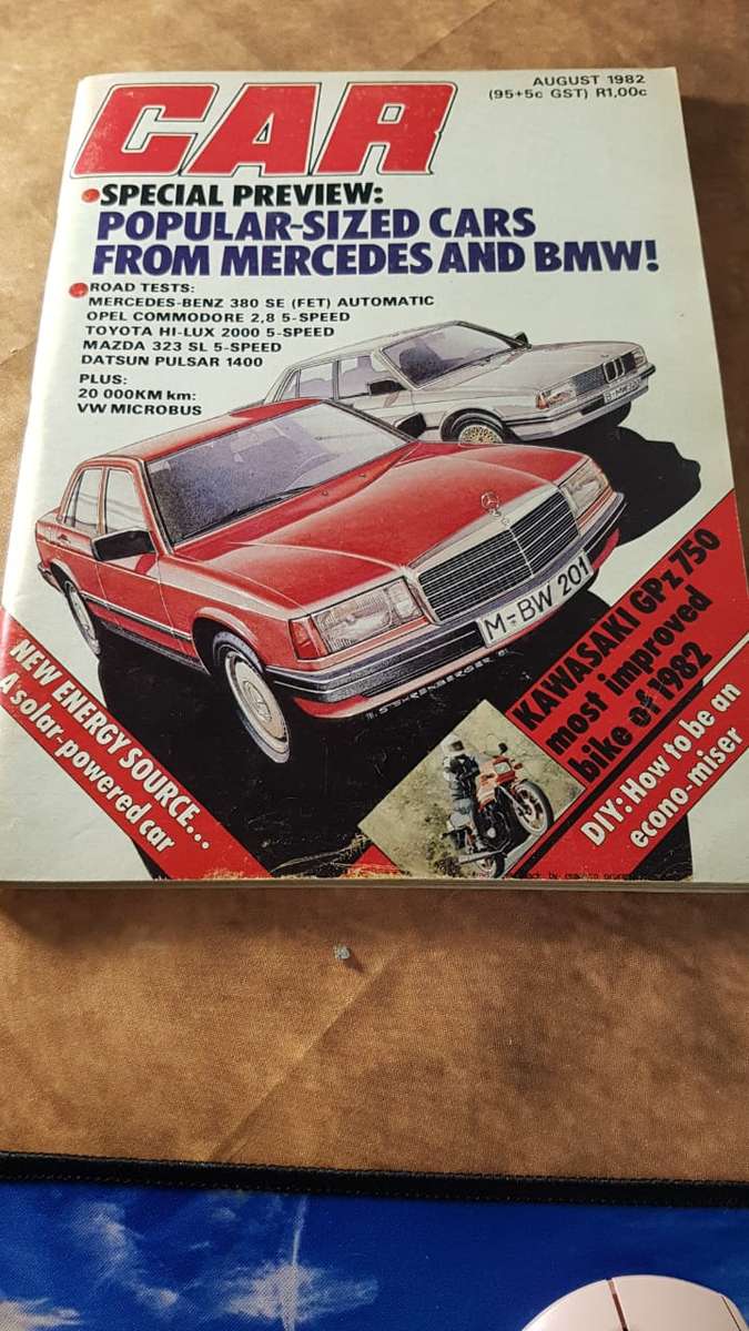 CAR MAGAZINE (POPULAR -SIZED CARS FROM MERCEDES AND BMW) AUGUST 1982