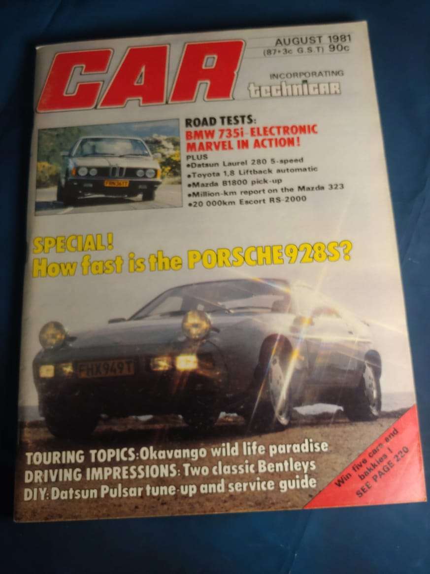 CAR MAGAZINE PORSCHE 928S AUGUST 1981