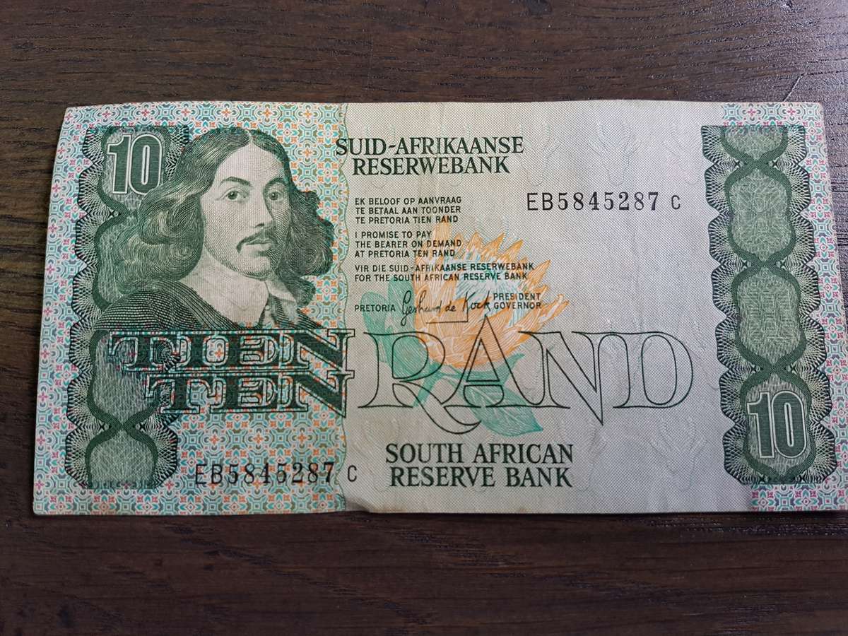 1990 Ten Rand (R10) Note Garland De Kock