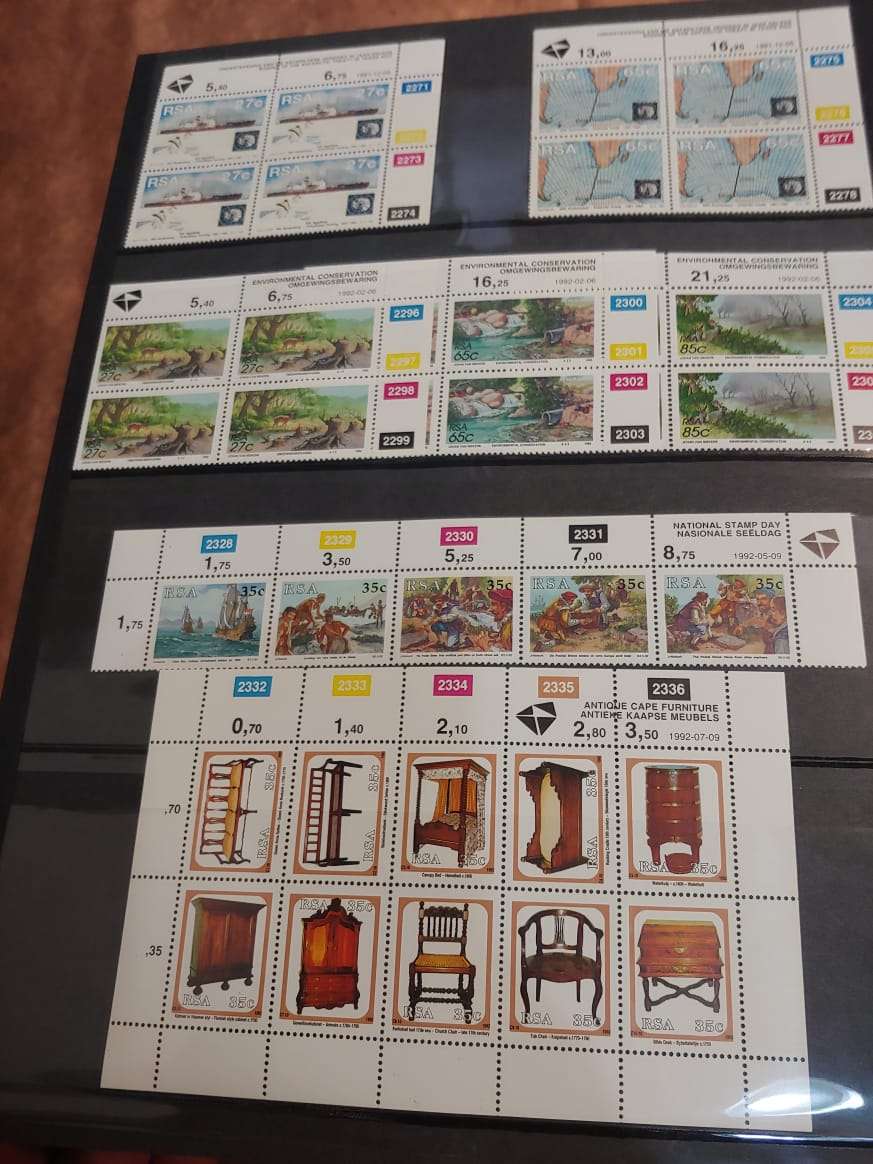 STAMP ALBUM WITH RSA STAMPS DATES FROM 1983 TO 1993