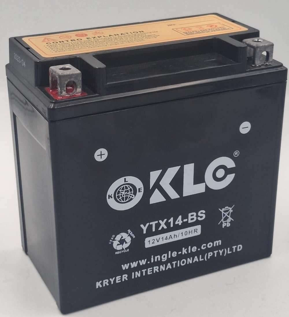 KLE YTX14-BS 14ah Motorcycle Battery