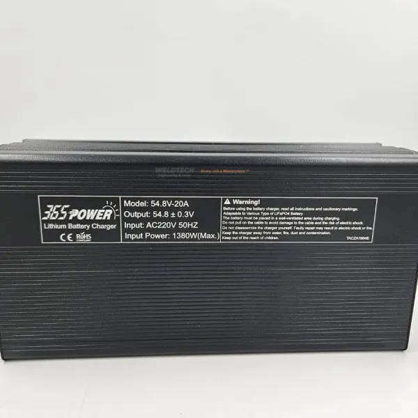 365 Power, 48v to 51.2v 20ah lithium ion battery charger