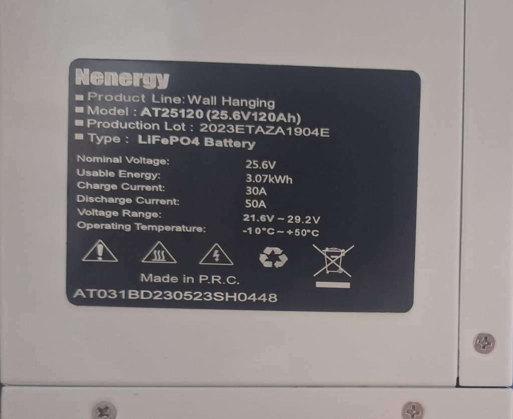 25.6v 120ah 3.07Kwh Lithium LifePo4 Battery - Nenergy