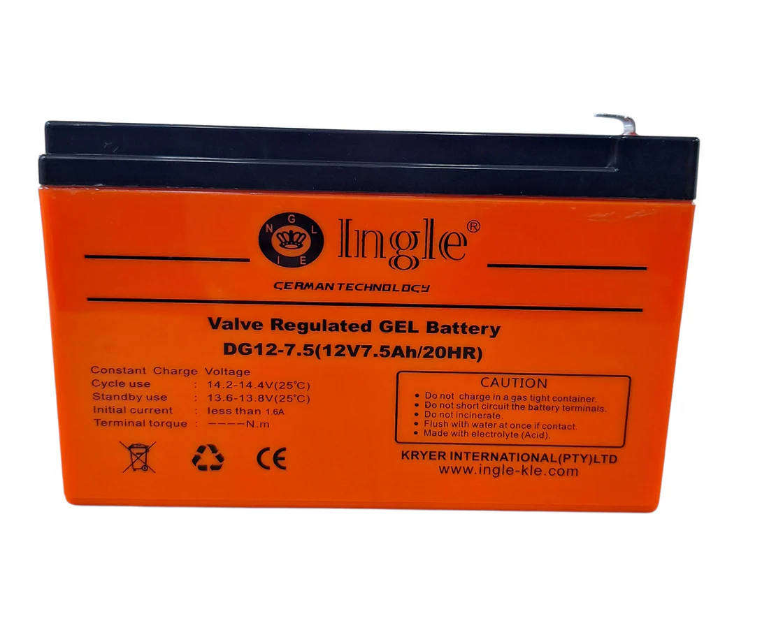 Ingle DG12-7.5 12v 7.5ah 20hr Gel Battery