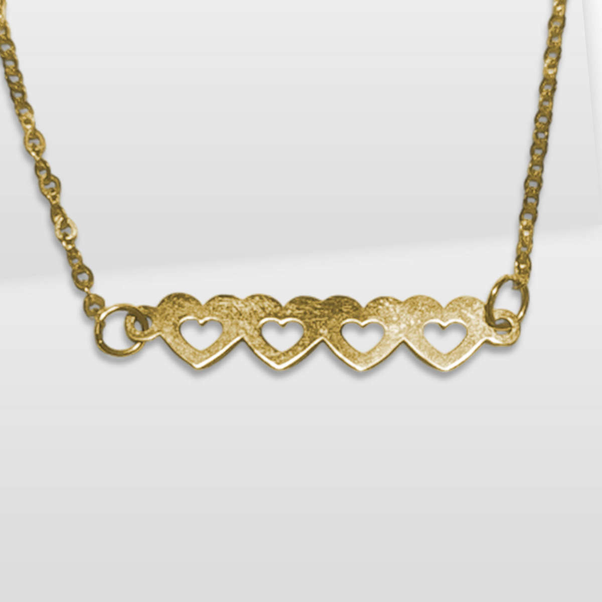 Solid 9ct Gold Heart Bracelet