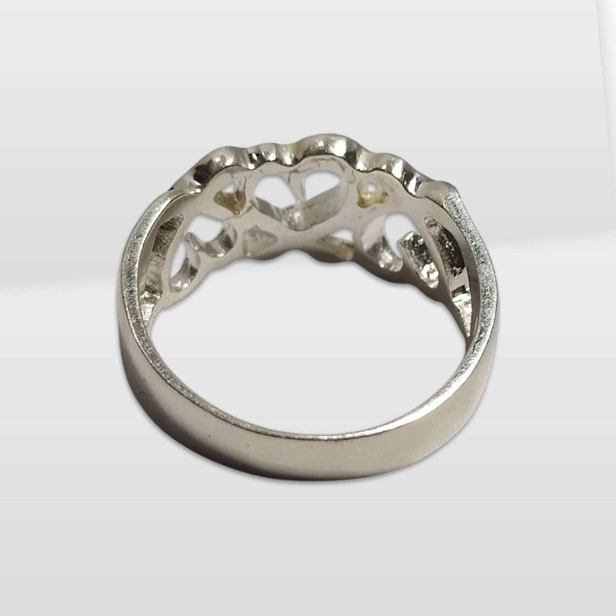 Tiffany & Co 925 Sterling Silver Paloma Picasso Triple Loving Heart Ring