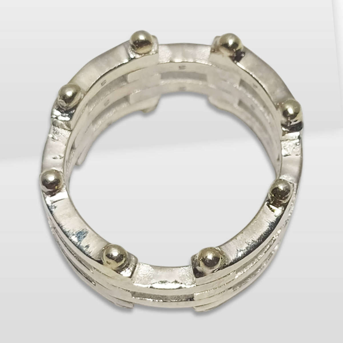 Tiffany & Co 925 Sterling Silver 18K Gold Gate Link Ring