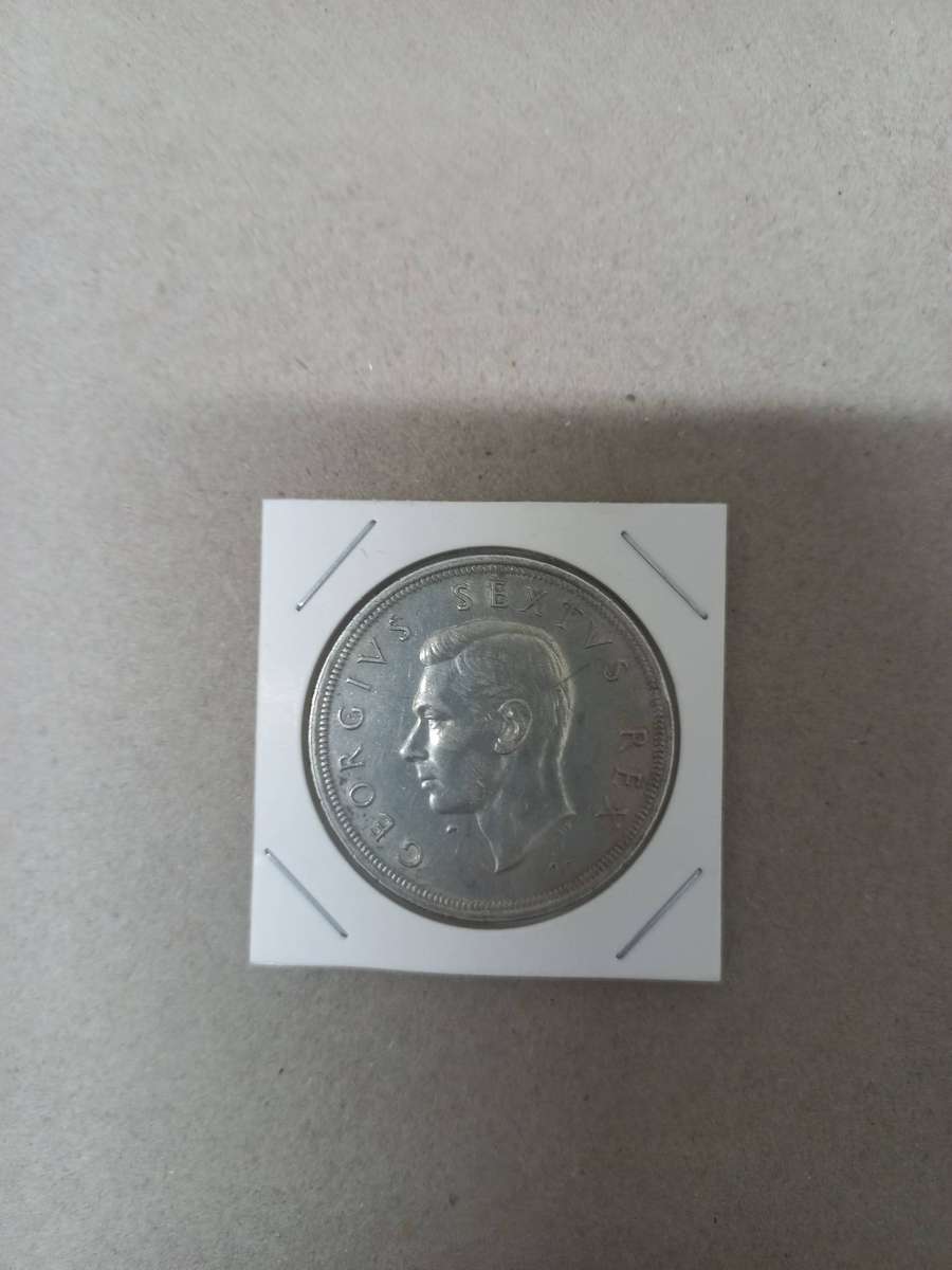 South Africa 1952 5 shilling silver crown