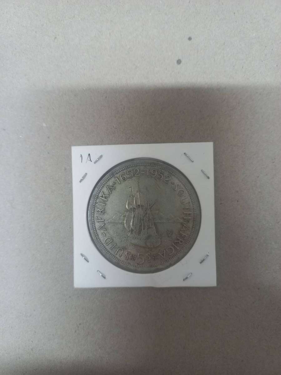 South Africa 1952 5 shilling silver crown