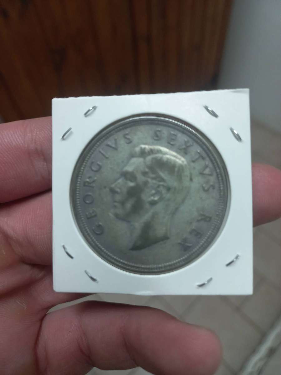 South Africa 1951 5 shilling silver crown