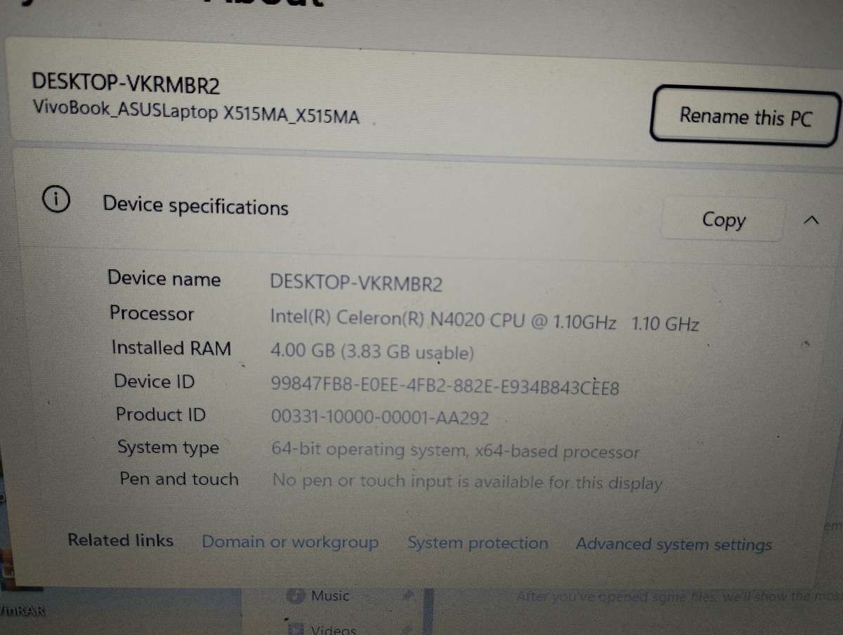 Asus X515M notebook for Sale