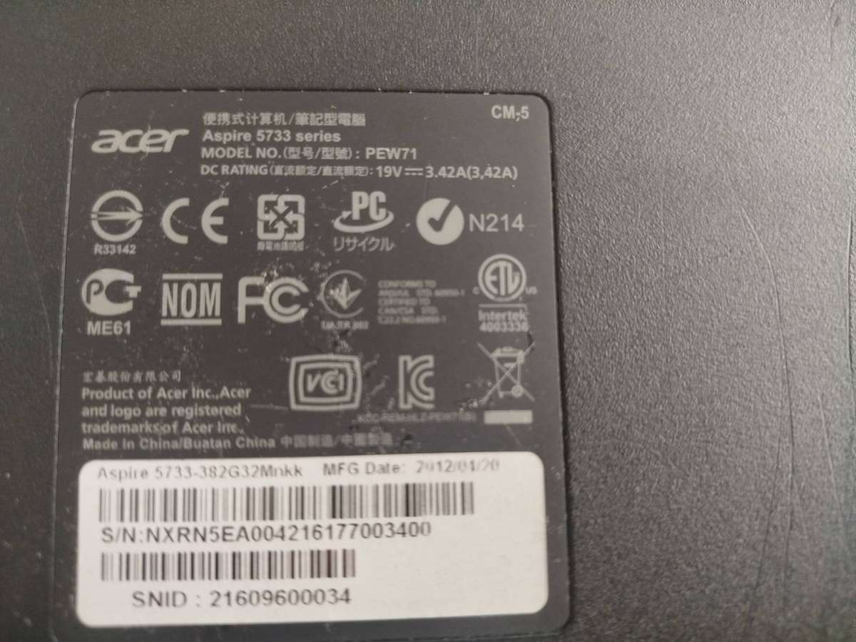 Acer Aspire 5733 for sale