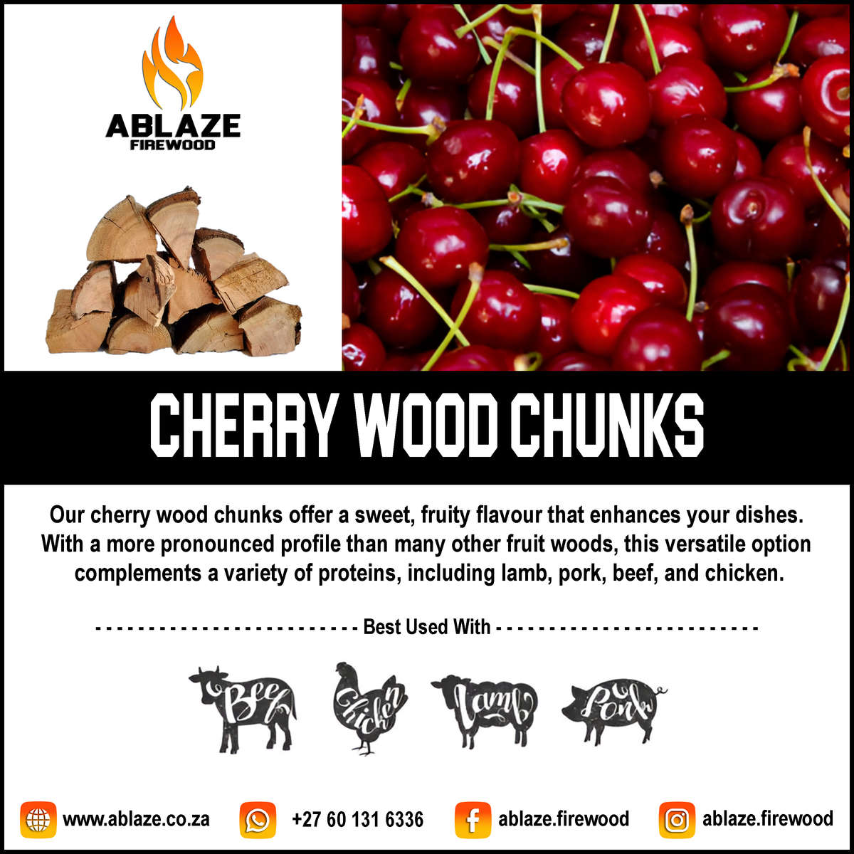 Cherry Wood Smoking Chunks | Per Box