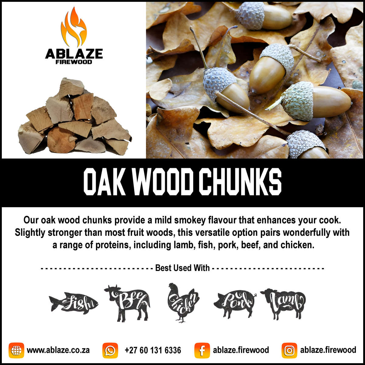 Oak Wood Smoking Chunks | Per Box