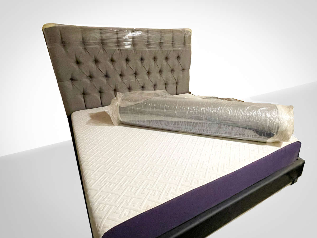 Tufted Linen Headboard - King Size