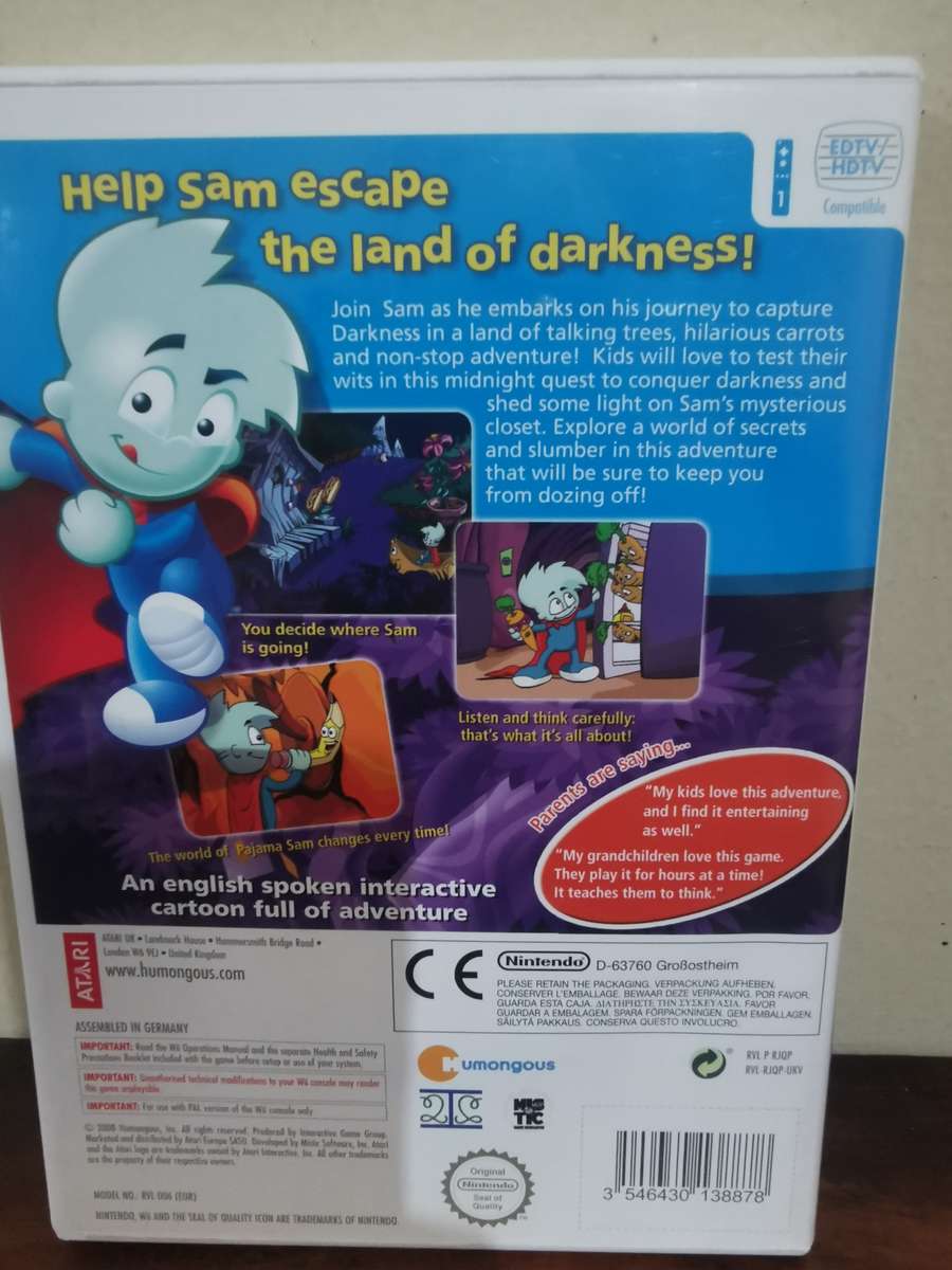 Pajama Sam - No Need to Hide when it's Dark Outside on Nintendo Wii with Booklet