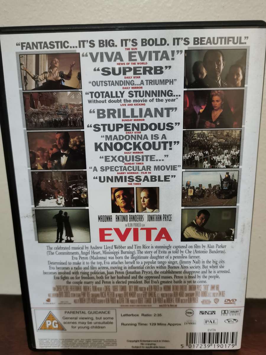 Mint Condition! Evita DVD with Leaflet