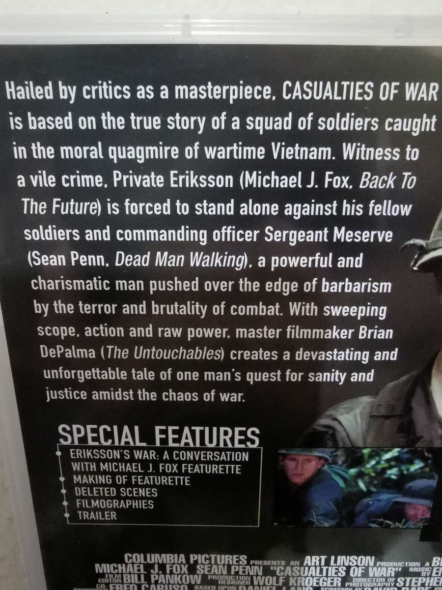 Casualties of War on DVD