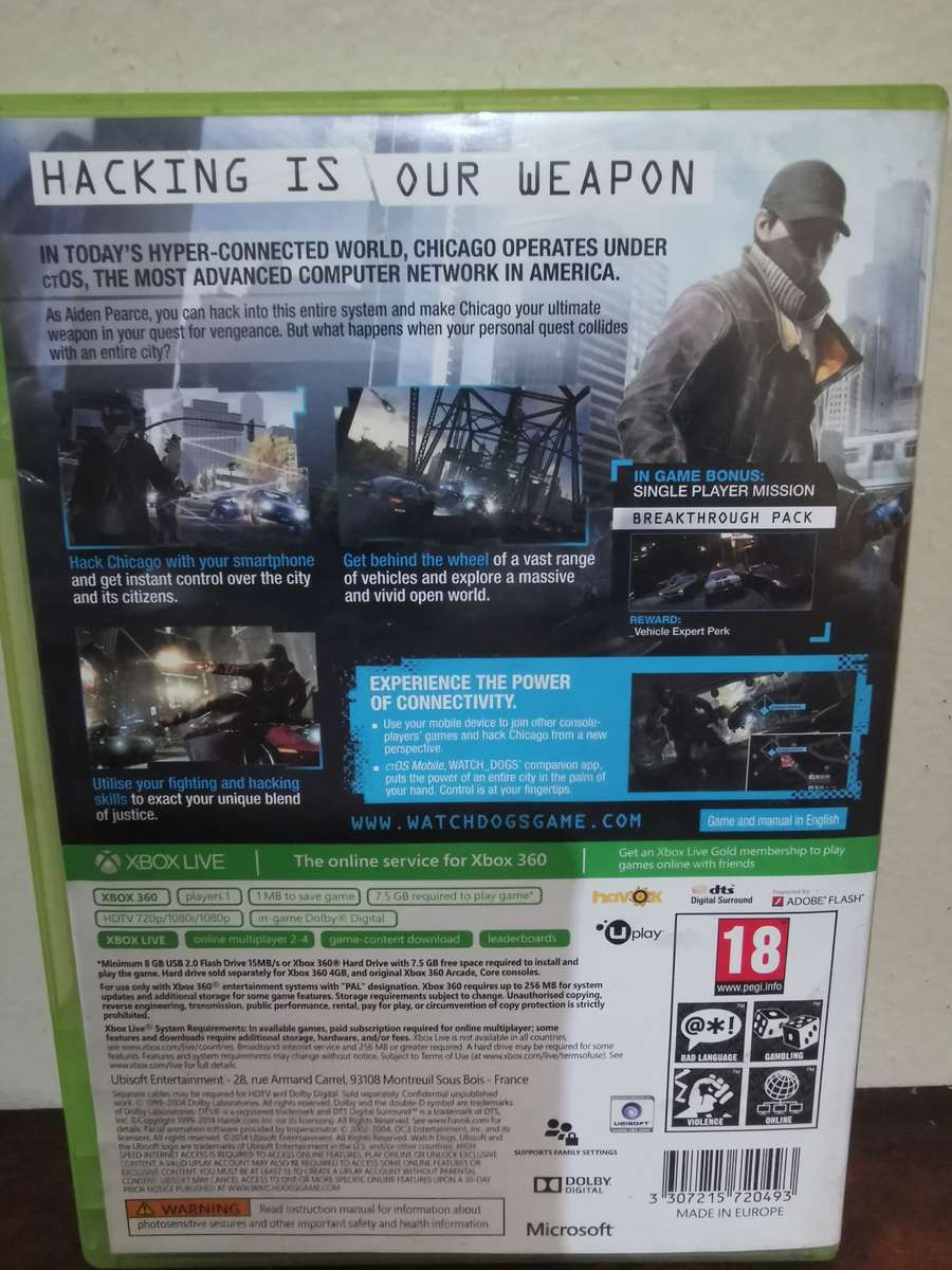 Watch Dogs on Xbox 360 with Booklet
