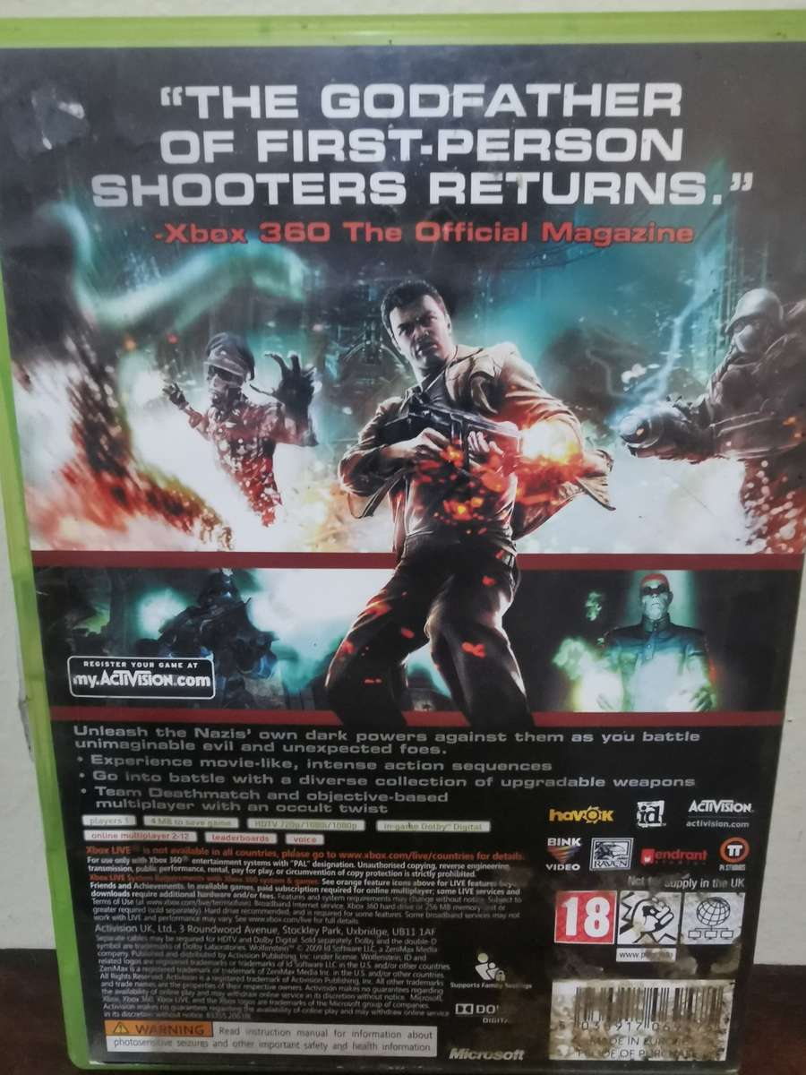 Wolfenstein on Xbox 360 with Booklet