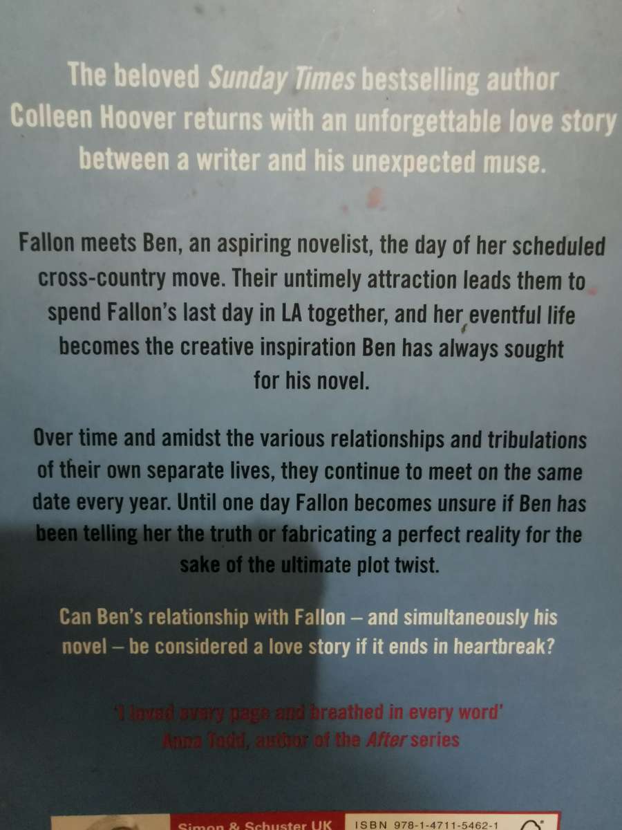 November 9, novel by Colleen Hoover
