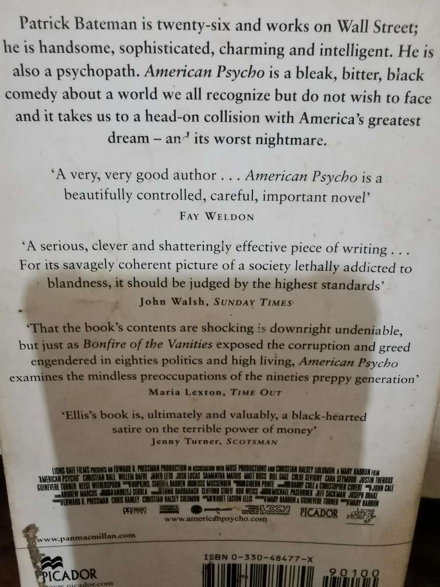 American Psycho, novel by Bret Easton Ellis