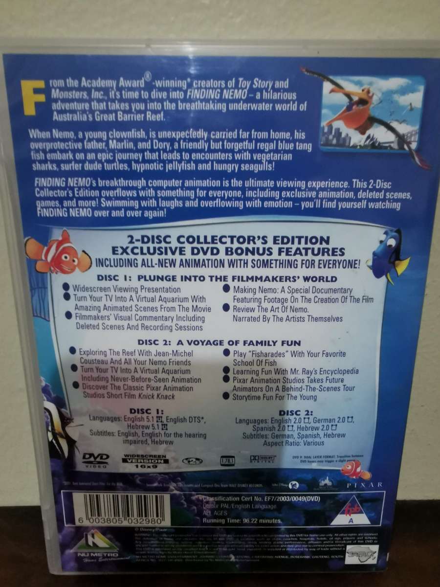 2-Disc Collector's Edition of Finding Nemo on DVD with Booklet