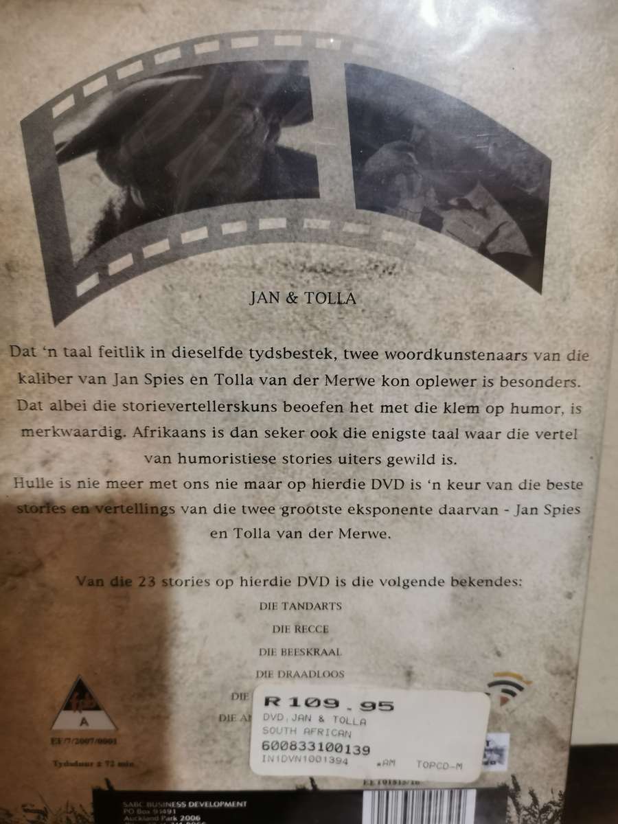 New and Sealed - Jan en Tolla on DVD