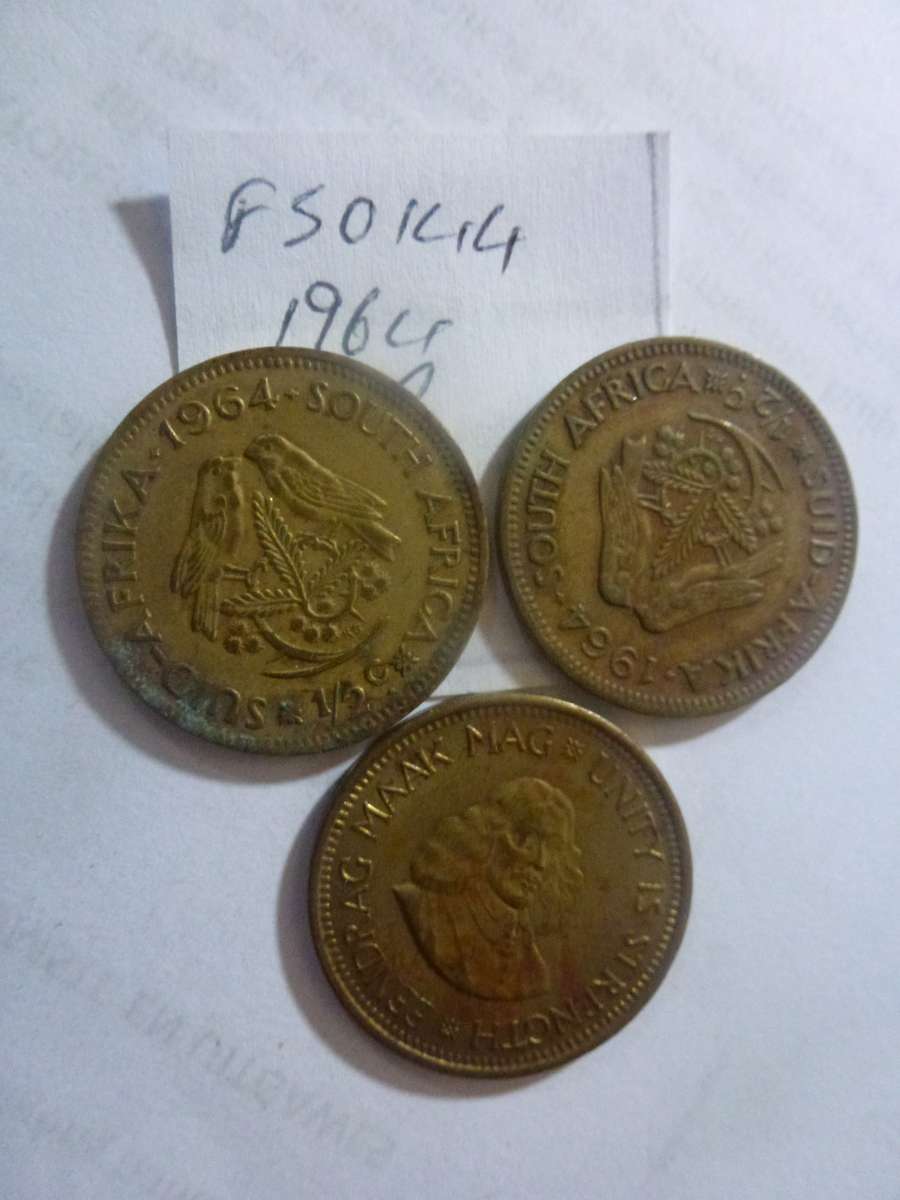 1964 Republic of South Africa 1/2 cent