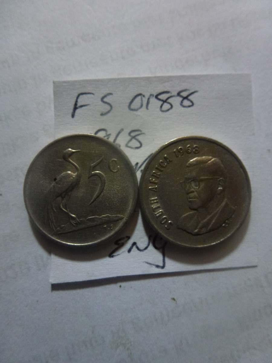 1968 Republic of South Africa 5 cent