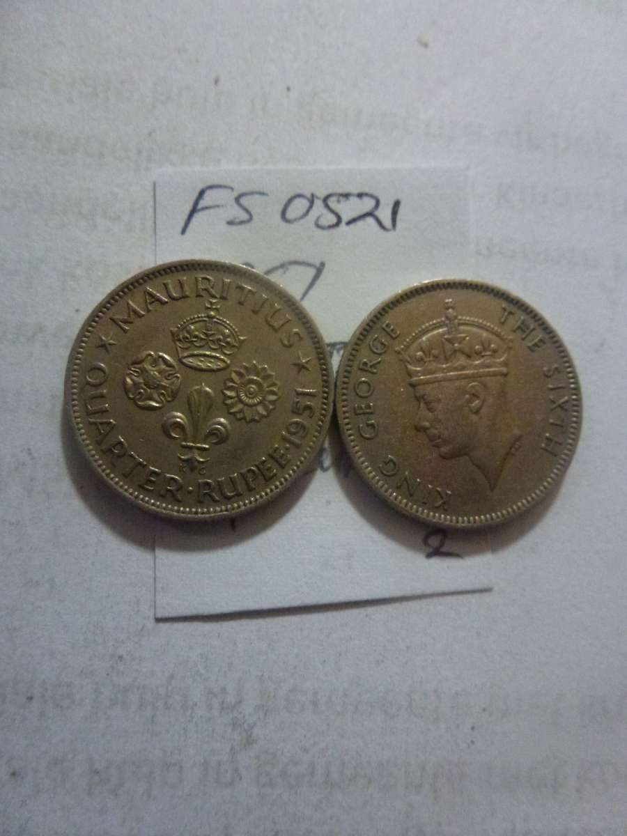 1951 Mauritius 1/4 rupee