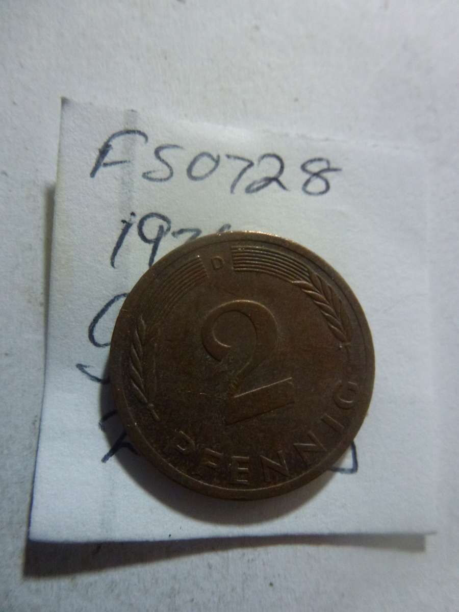 1976 Germany 2 pfennig