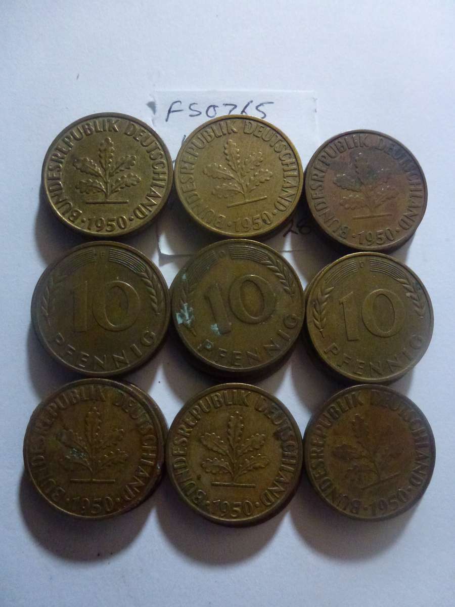 1950 Germany 10 pfennig