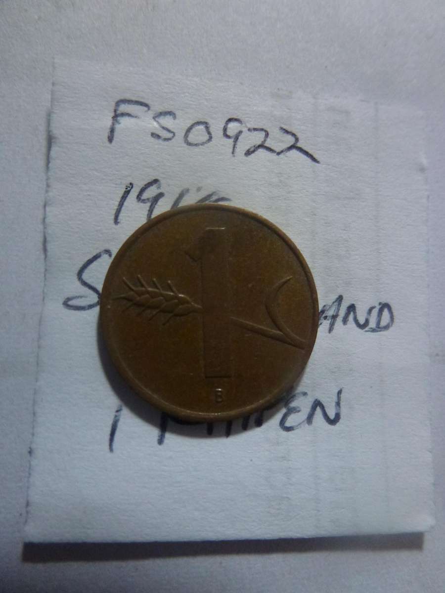 1968 Switzerland 1 rappen