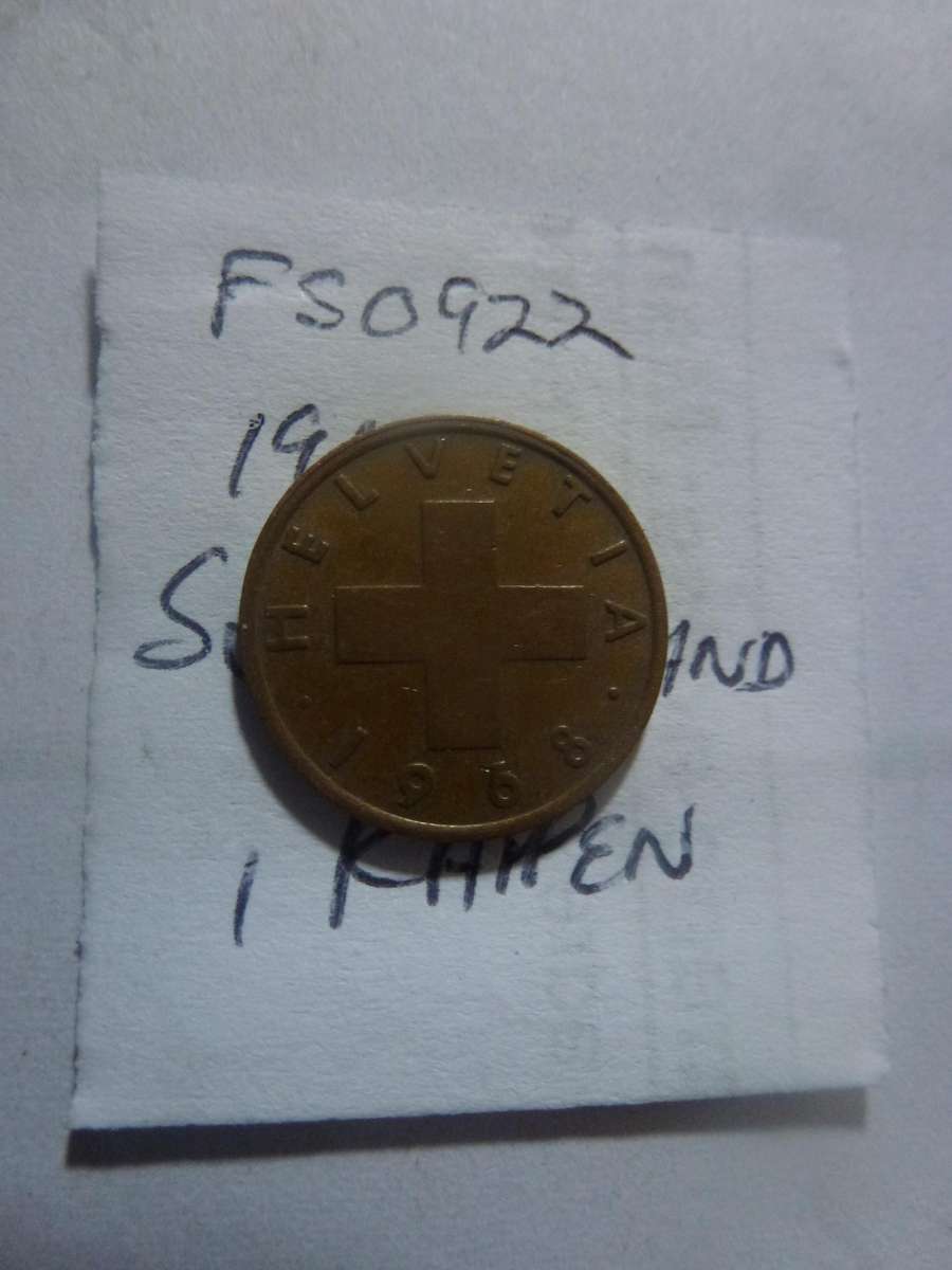 1968 Switzerland 1 rappen