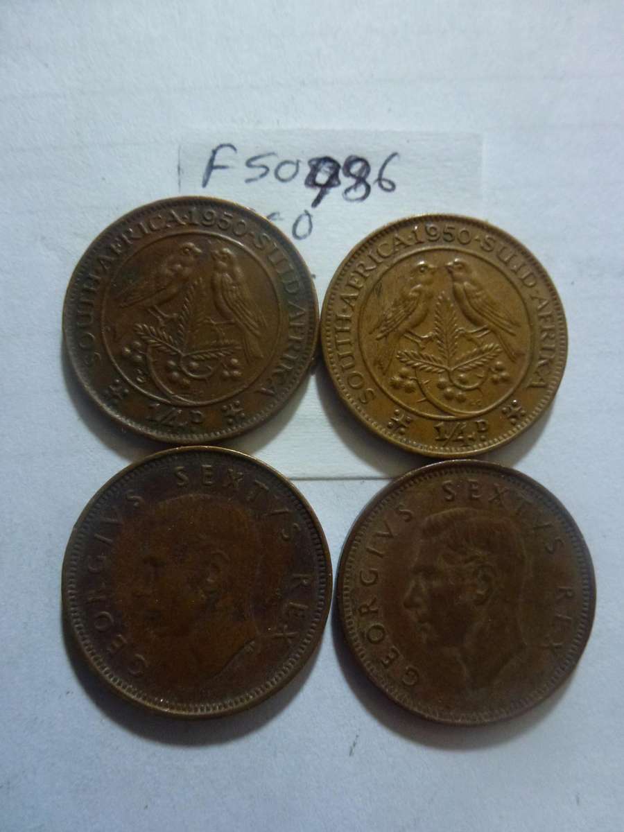 1950 Union of South Africa 1/4 penny